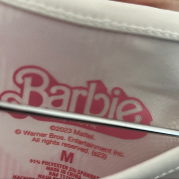 Barbie Pink Checkered Dress - girls medium - Picture 2 of 3